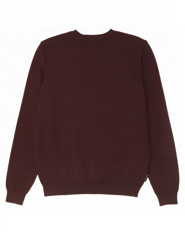 Męski sweter rozpinany Hugo Boss Slim Fit Średni brązowy wełniany