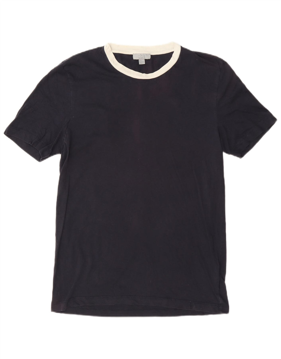 Cos Męski T-shirt Top Średni Granatowy Bawełniany