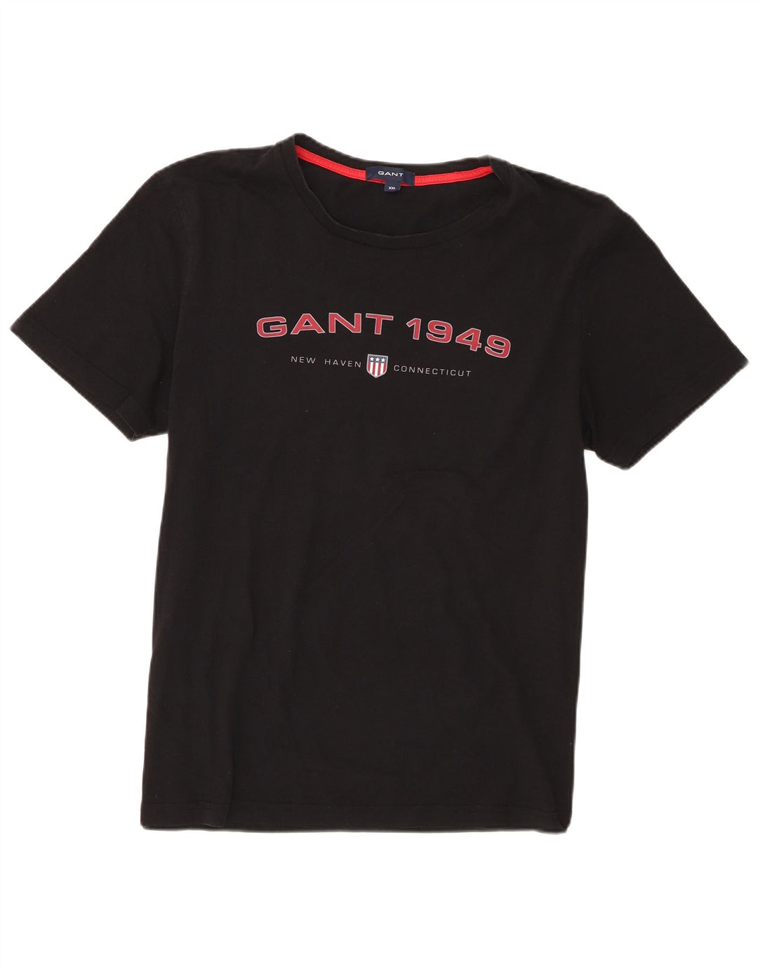Męski T-shirt z grafiką Gant, 2XL, czarna bawełna