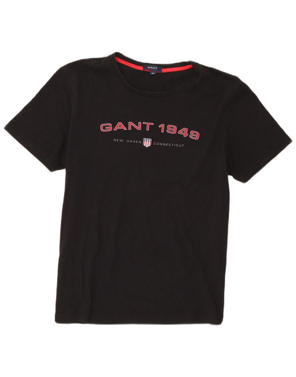 Męski T-shirt z grafiką Gant, 2XL, czarna bawełna