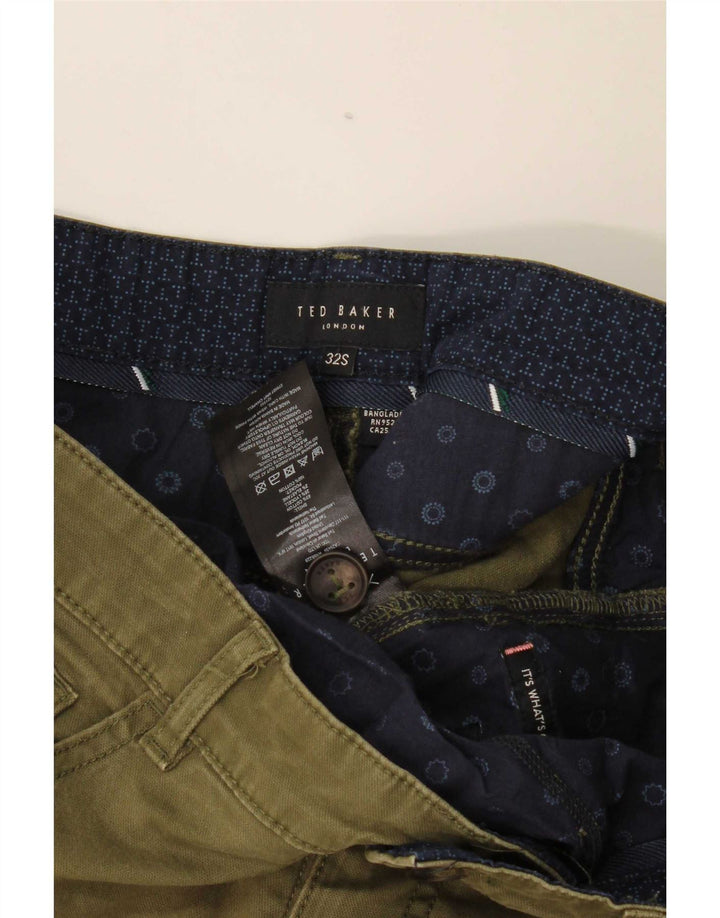 Męskie spodnie typu slim casual Ted Baker W32 L29, bawełna khaki