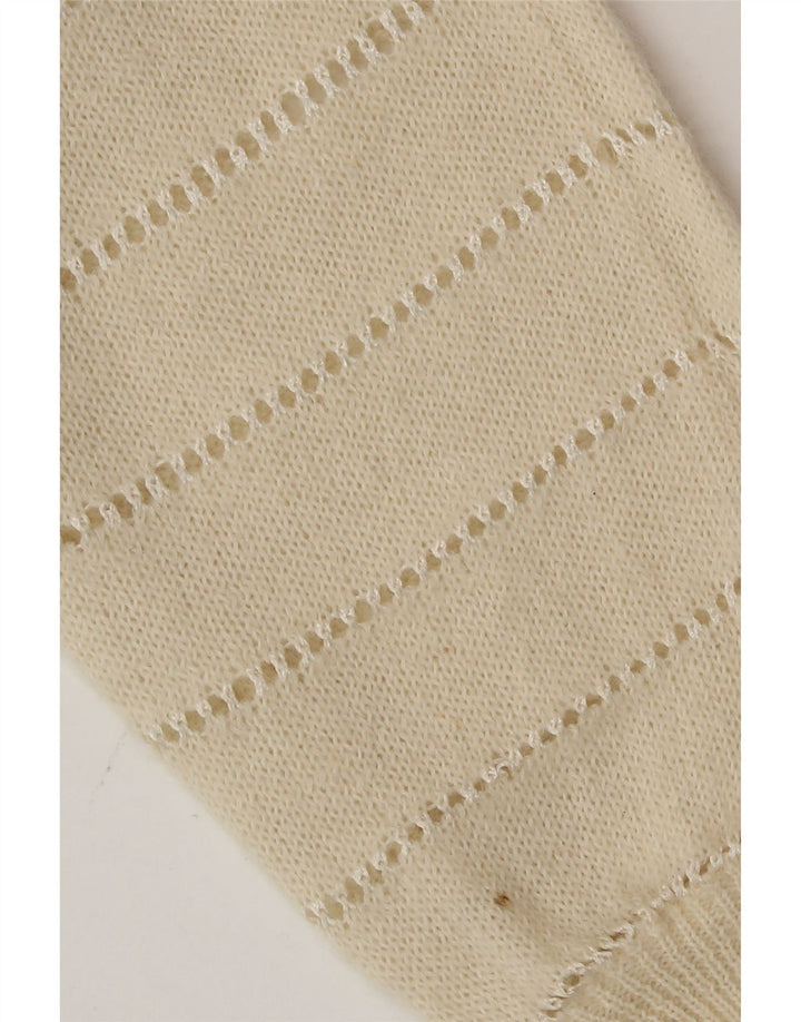 Sweter damski w stylu vintage, UK 14, średni, w kolorze złamanej bieli