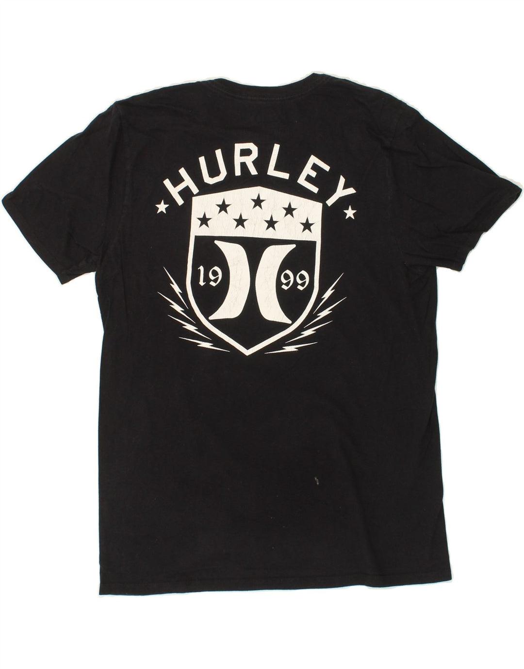HURLEY Mens Graphic T-Shirt Top Medium Black Cotton Vintage Hurley and Second-Hand Hurley from Messina Hembry 