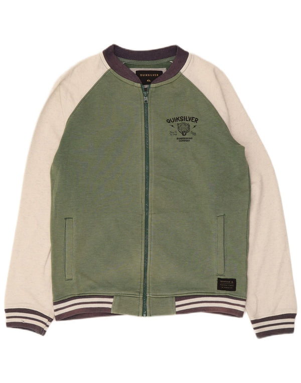 Kurtka dresowa chłopięca Quiksilver 13-14 lat XL, zielona, z blokami kolorów