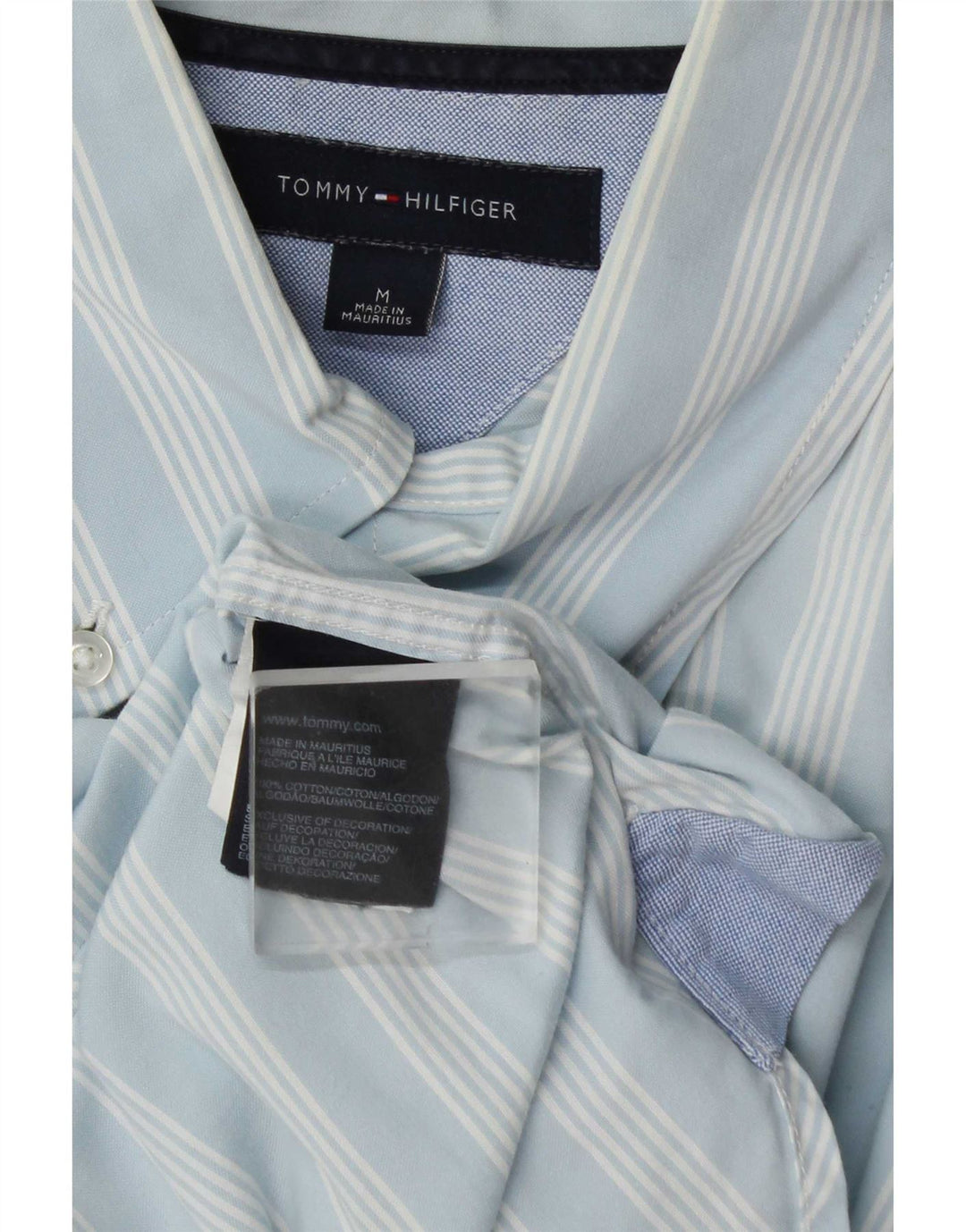 Koszula męska Tommy Hilfiger, bawełniana w średnie niebieskie paski