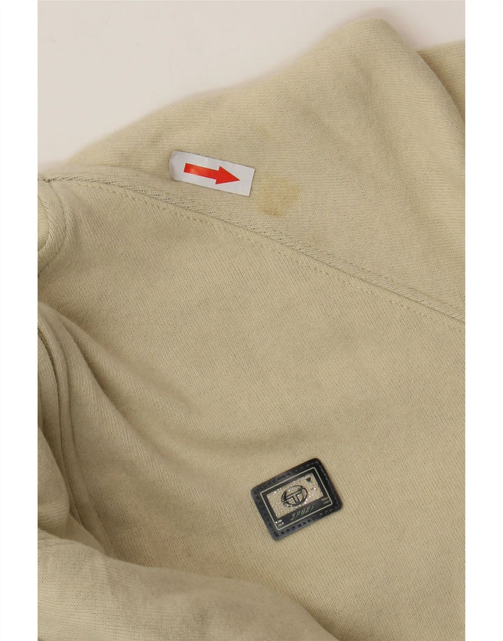 SERGIO TACCHINI Damski sweter z kapturem i zamkiem błyskawicznym IT 44 Średni beżowy bawełniany