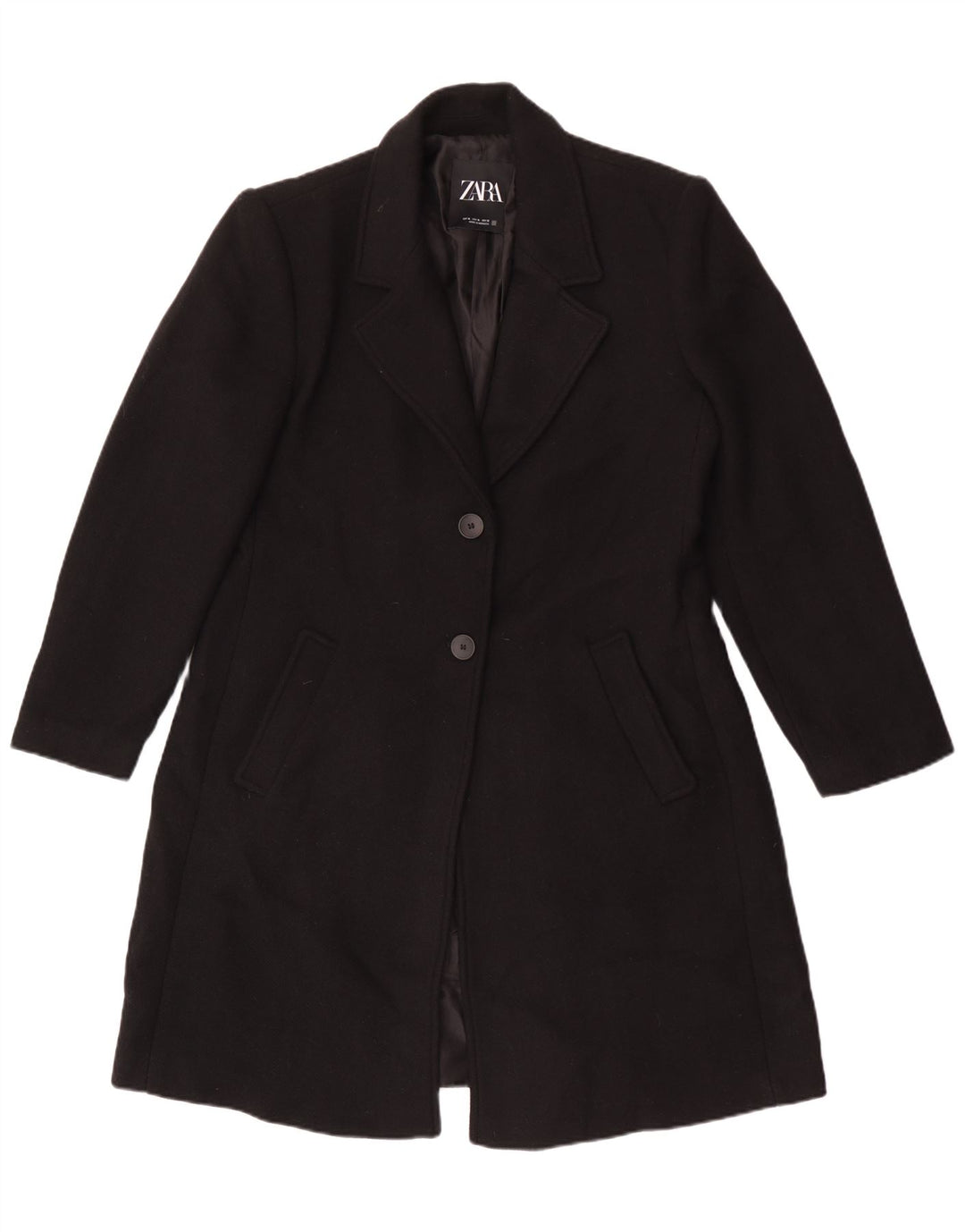 Płaszcz damski Zara UK 18 XL, czarna wełna