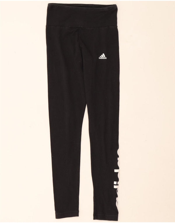 Damskie legginsy Adidas Graphic UK 4/6 XS, czarne, bawełniane