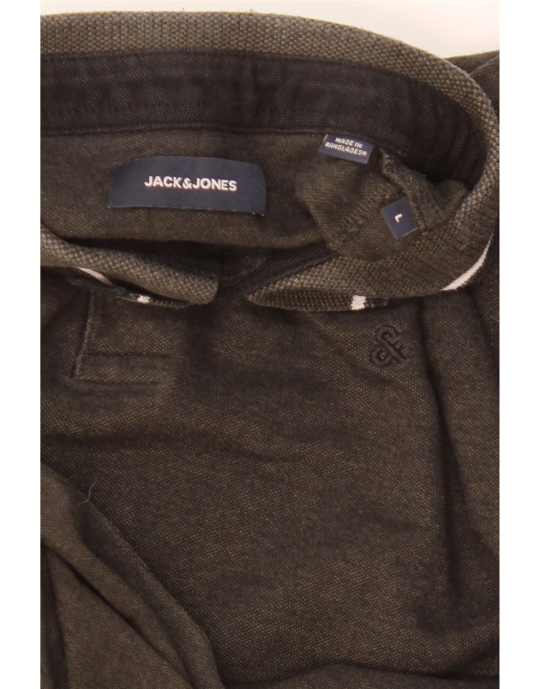 Męska koszulka polo JACK & JONES, duże, khaki, w paski