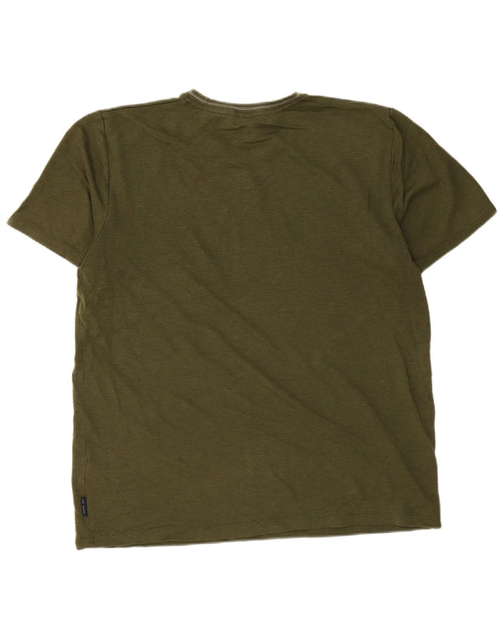 Ted Baker Męski T-shirt, rozmiar 4, duży, bawełniany khaki