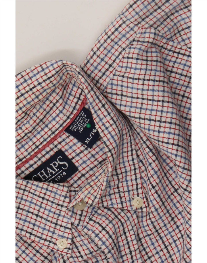 Męska koszula flanelowa Chaps XL w czerwoną kratę, bawełniana
