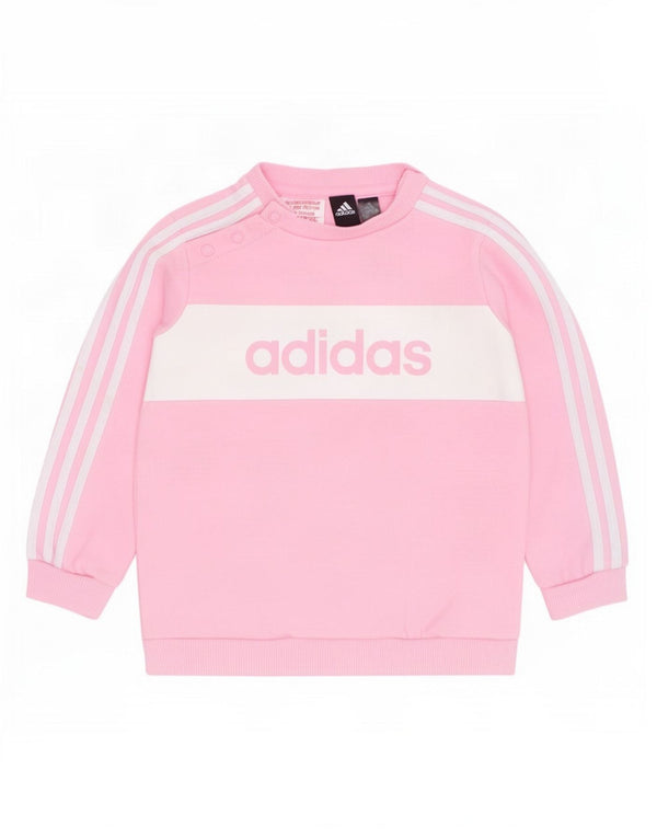 Adidas Baby Girls Graphic Bluza Sweter 12-18 miesięcy Różowy Colorblock