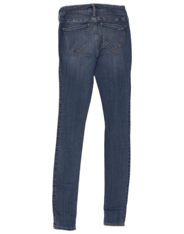 Damskie legginsy Hollister z niskim stanem, obcisłe dżinsy US 0 XS W24 L30, niebieska bawełna