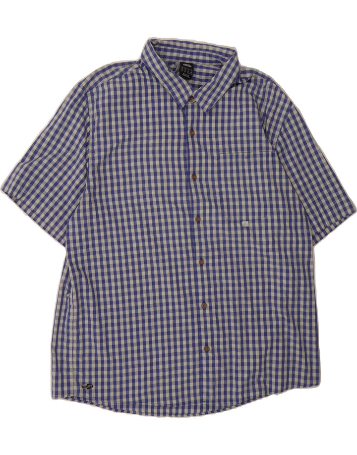ADIDAS Mens Clima 365 Short Sleeve Shirt 2XL Blue Gingham Polyester Vintage Adidas and Second-Hand Adidas from Messina Hembry 