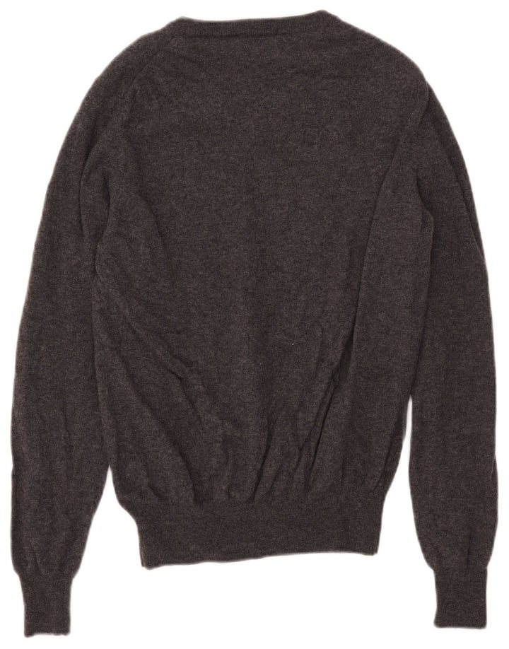Fred Perry Mens V-Neck Jumper Sweater Medium Grey Wool