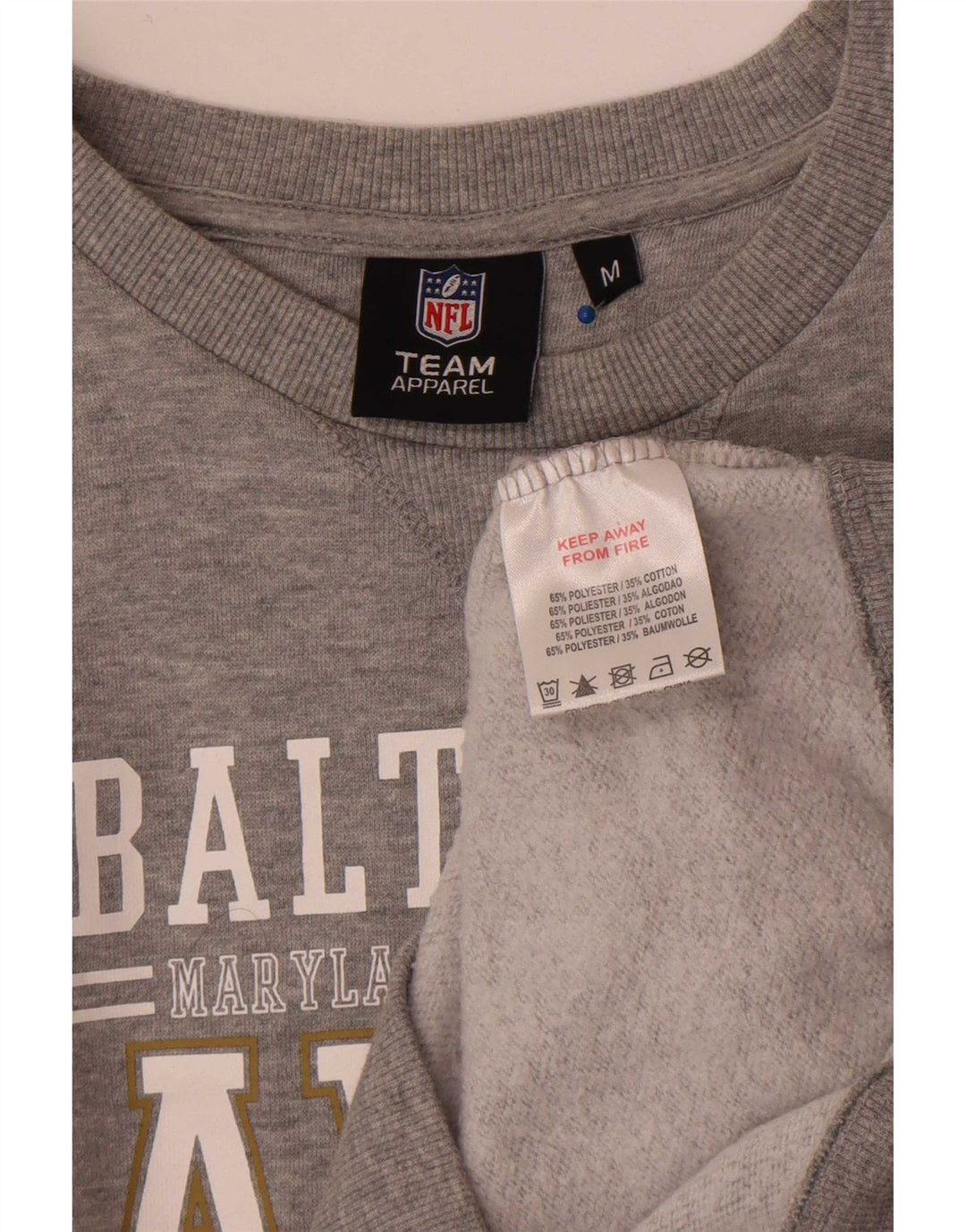 Męska bluza z grafiką NFL Baltimore Ravens, średnio szara, nakrapiana