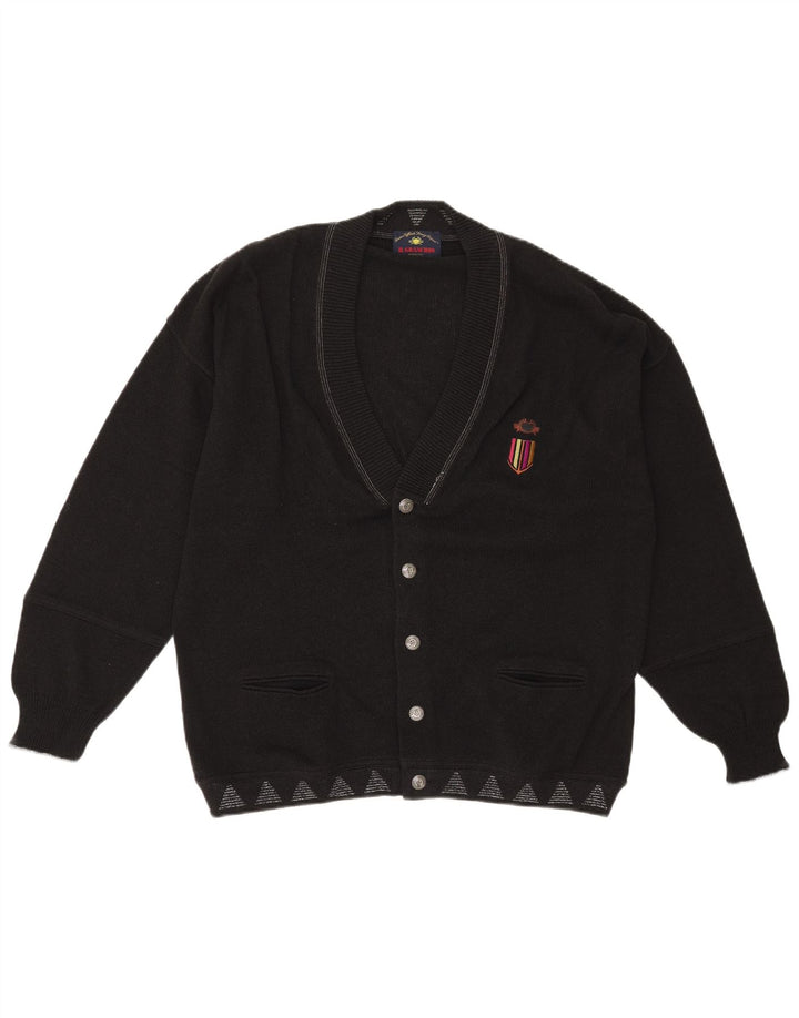 Il Granchio Męski sweter rozpinany XL, czarny, geometryczny
