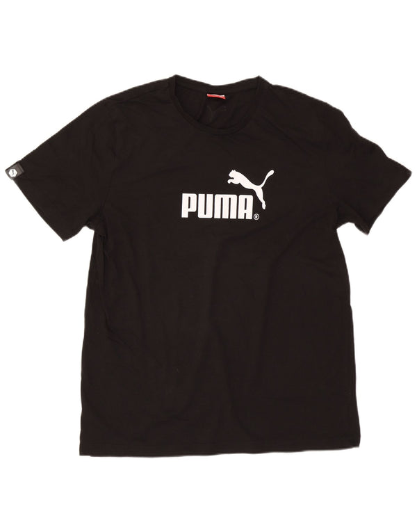 Męski T-shirt z grafiką Puma, duży, czarny, bawełniany