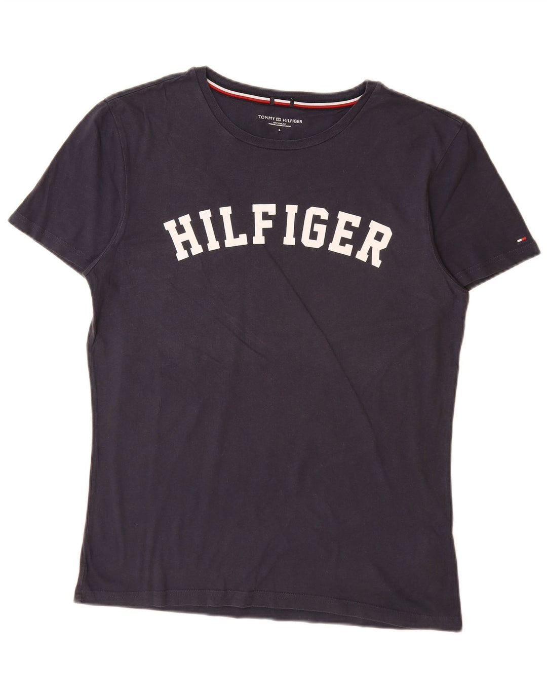 Męski T-shirt z grafiką TOMMY HILFIGER, duży, granatowy, bawełniany