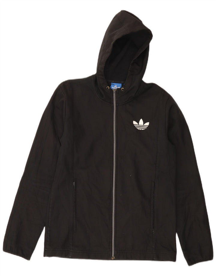 Adidas Męski sweter z kapturem i zamkiem błyskawicznym XS Czarny poliester