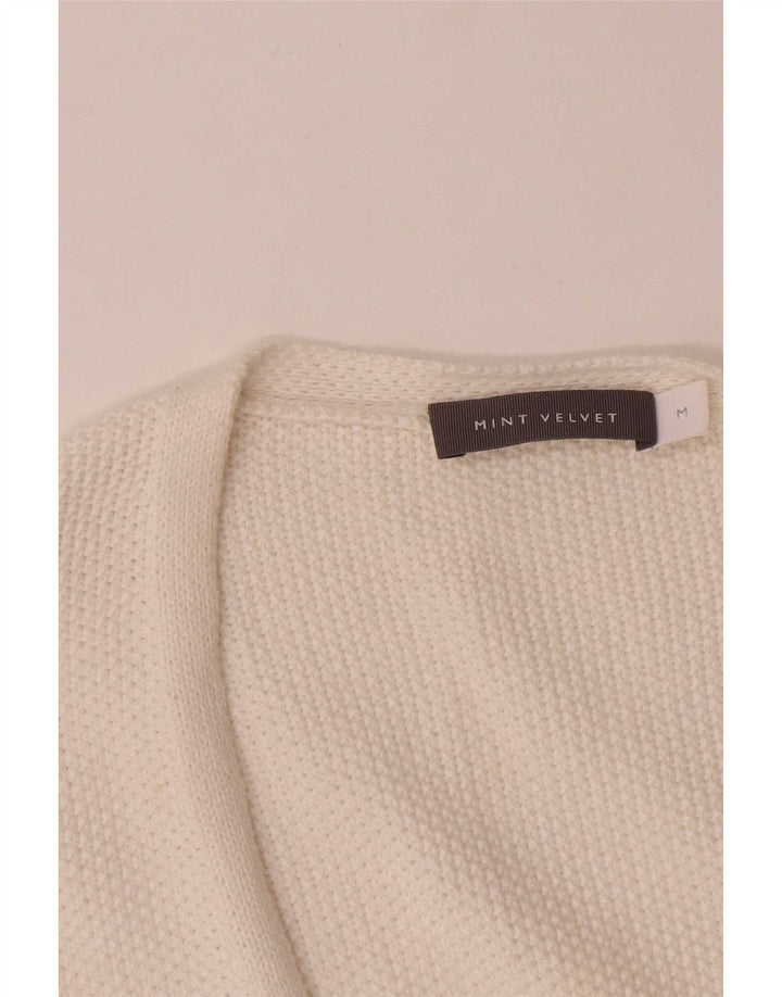 Damski sweter oversize MINT VELVET o przedłużonym fasonie UK 14 Średni biały