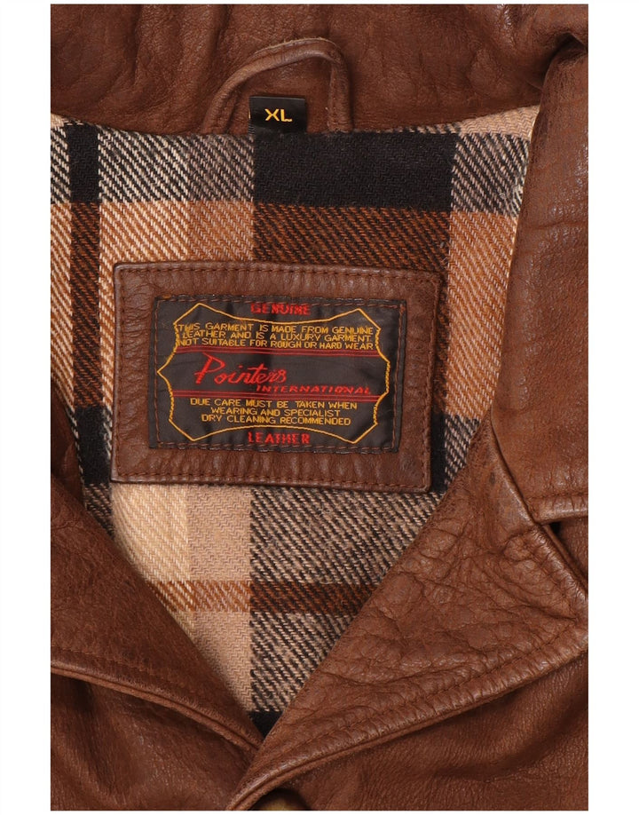 Vintage męska kurtka skórzana UK 42 XL brązowa skóra