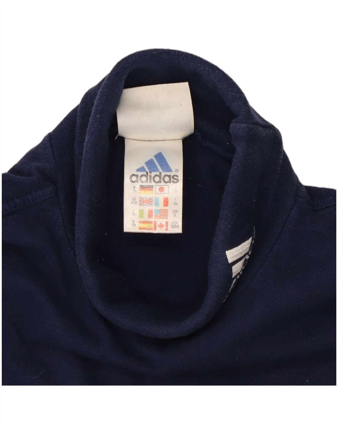 Top chłopięcy Adidas z długim rękawem 14-15 lat, granatowy, bawełniany