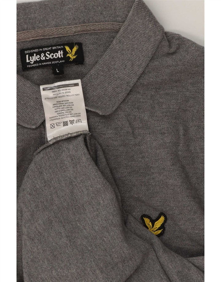 Męska koszulka polo Lyle & Scott, duża, szara, bawełniana