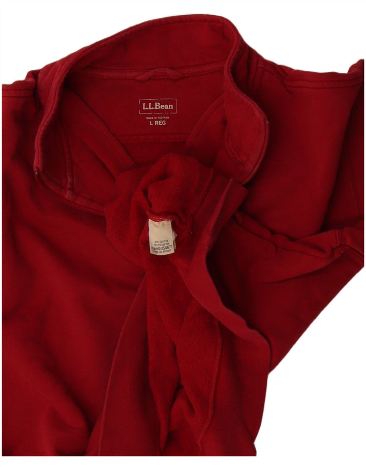 Męska bluza z zamkiem błyskawicznym L.L.Bean, duża, czerwona, bawełniana