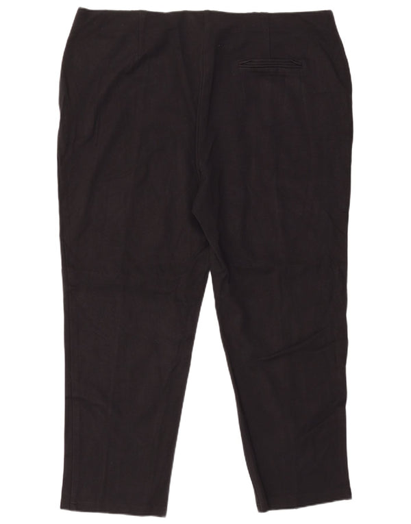 MARKS & SPENCER Womens Slim Suit Trousers UK 22 3XL W42 L28 Black Viscose