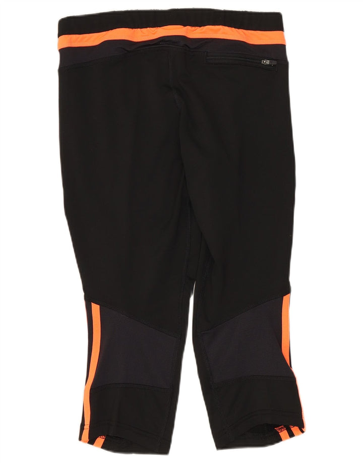 Damskie legginsy Adidas Capri UK 14, średni czarny poliester z blokami kolorów