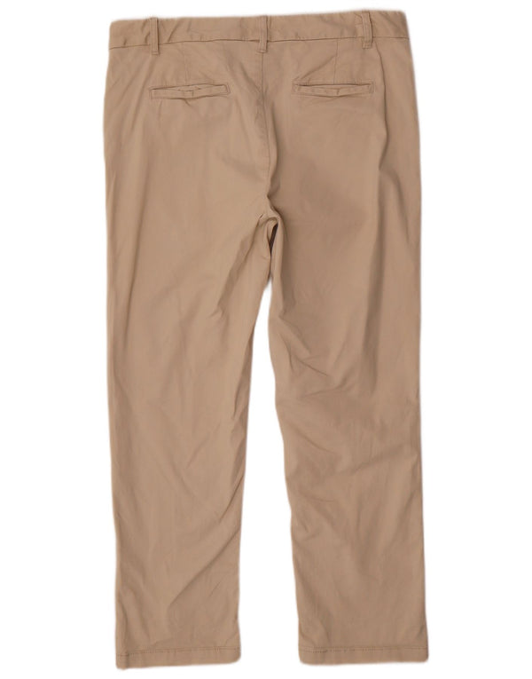 Spodnie damskie Fat Face, proste, przycięte, UK 14, duże, W32, L25, beżowa bawełna