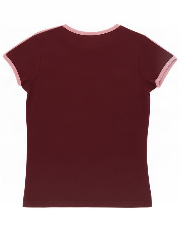Damska koszulka z grafiką Puma Top UK 10 Small Burgundy z blokiem kolorów