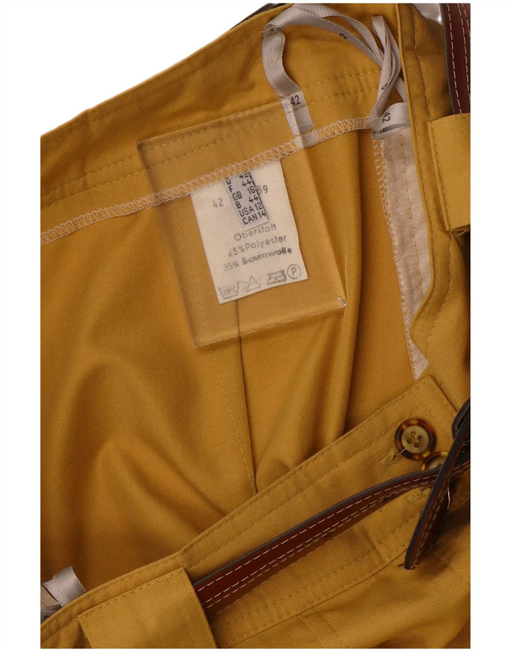 Vintage damskie bermudy z pegged UK 16, duże, W30, żółty poliester