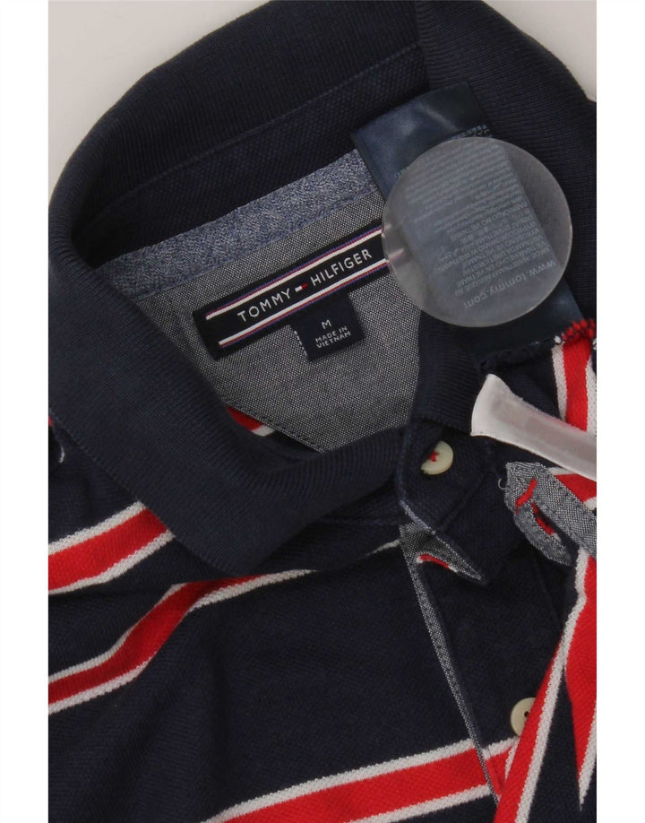 Męska koszulka polo z krótkim rękawem Tommy Hilfiger, w średnie granatowe paski