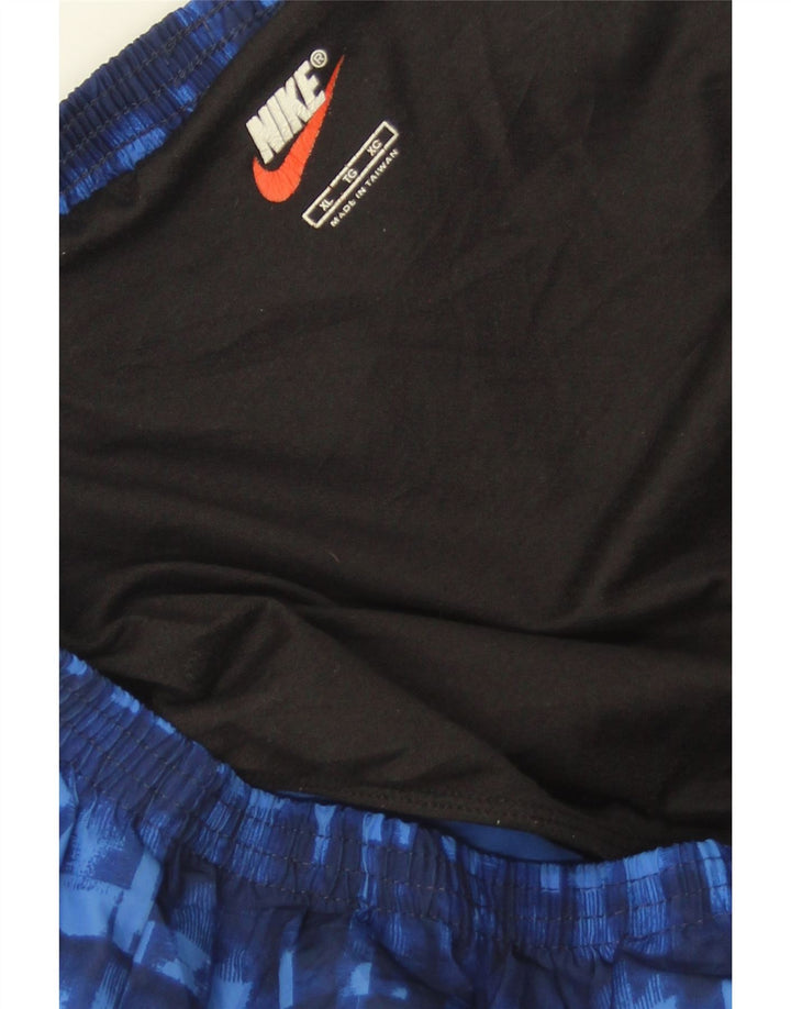NIKE Womens Sport Shorts UK 18 XL  Navy Blue Check Polyester Vintage Nike and Second-Hand Nike from Messina Hembry 