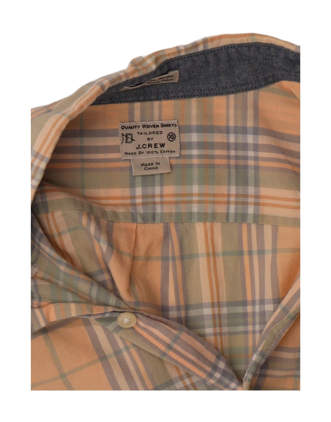 J. CREW Mens Tailored Fit Shirt Small Orange Check