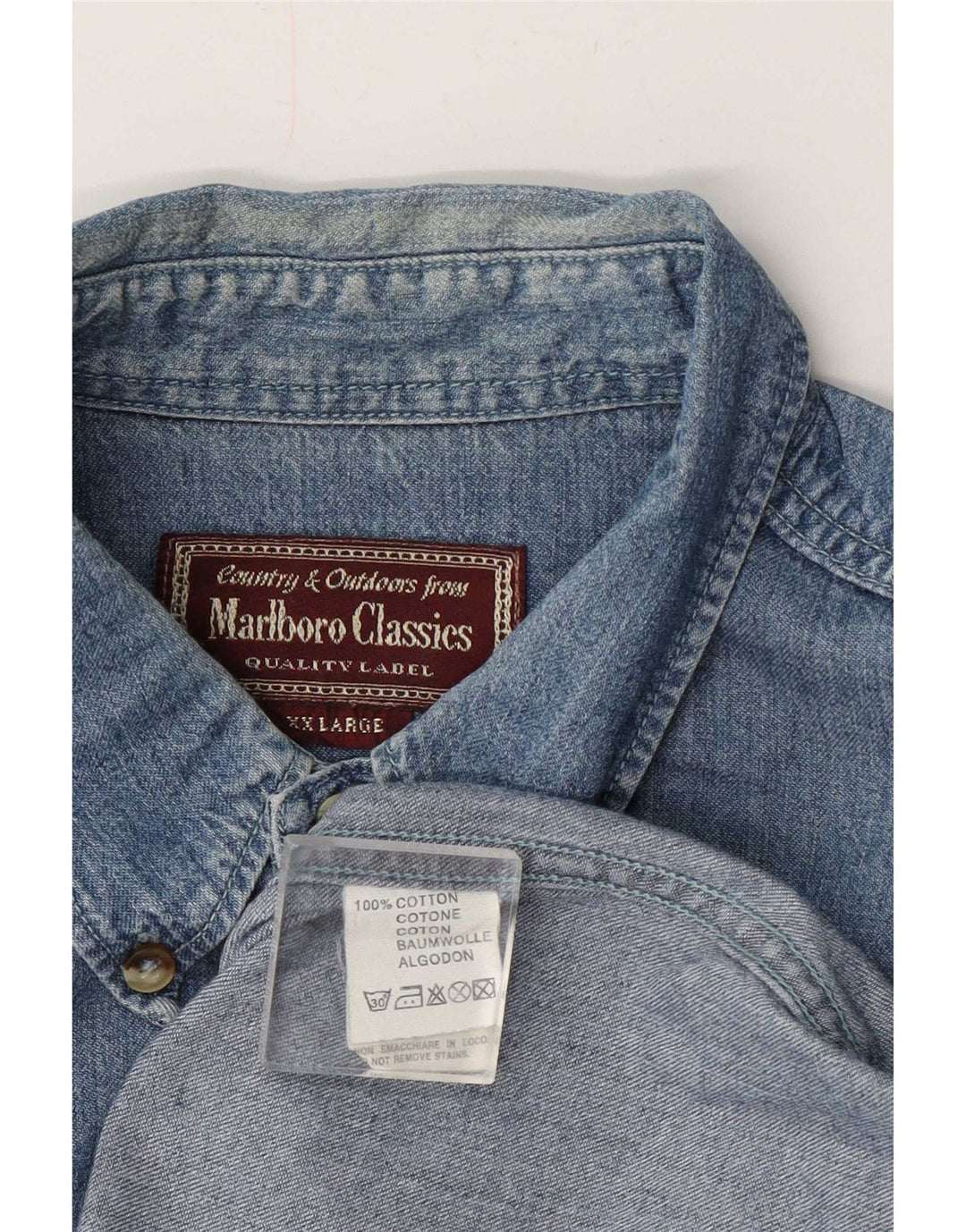 Męska koszula dżinsowa Marlboro Classics 2XL, niebieska, bawełniana