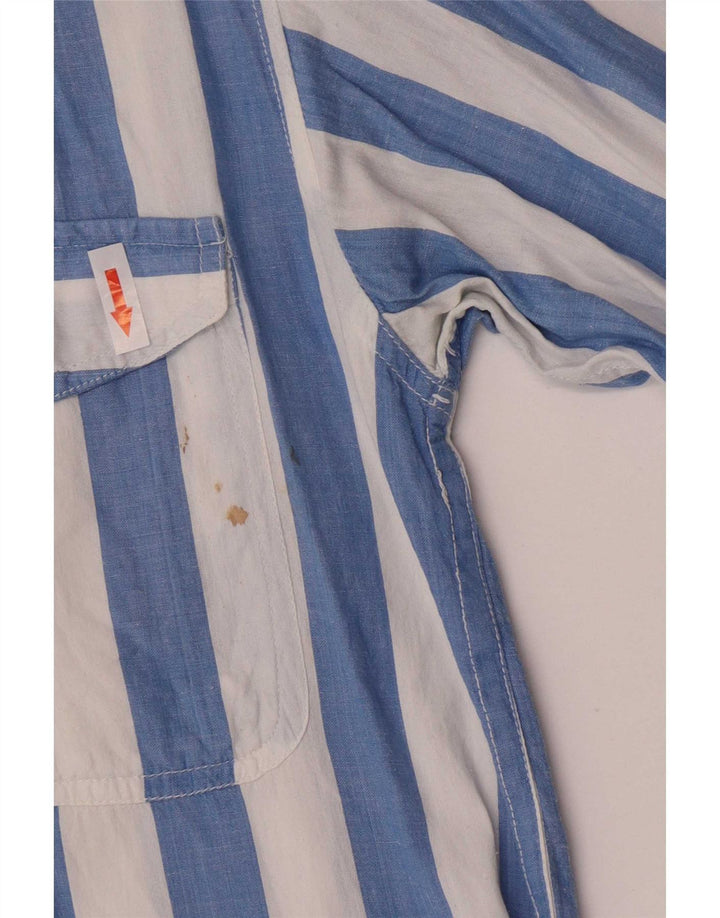 Koszula męska w stylu vintage, średnie niebieskie paski