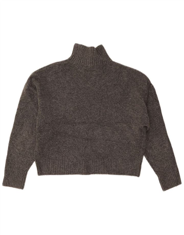 Damski sweter Zara Crop Oversize z golfem UK 10 Small Grey
