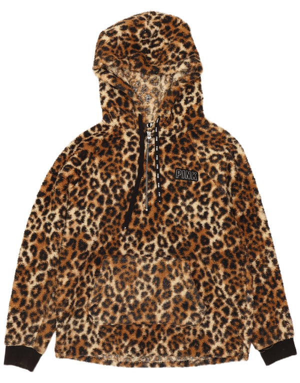 Różowy polarowy sweter damski Victorias Secret UK 10, mały brązowy