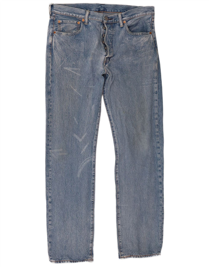 Męskie jeansy Levi's 501 Straight W34 L32 Niebieskie bawełniane