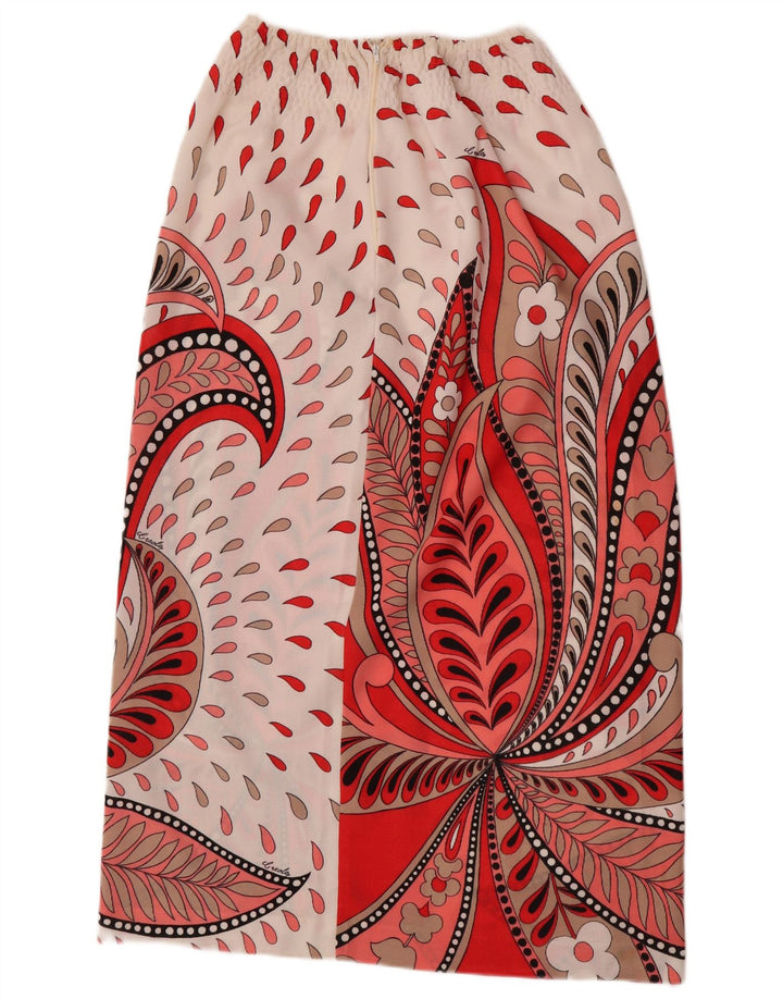 Vintage damska spódnica maxi W26 mała biała paisley