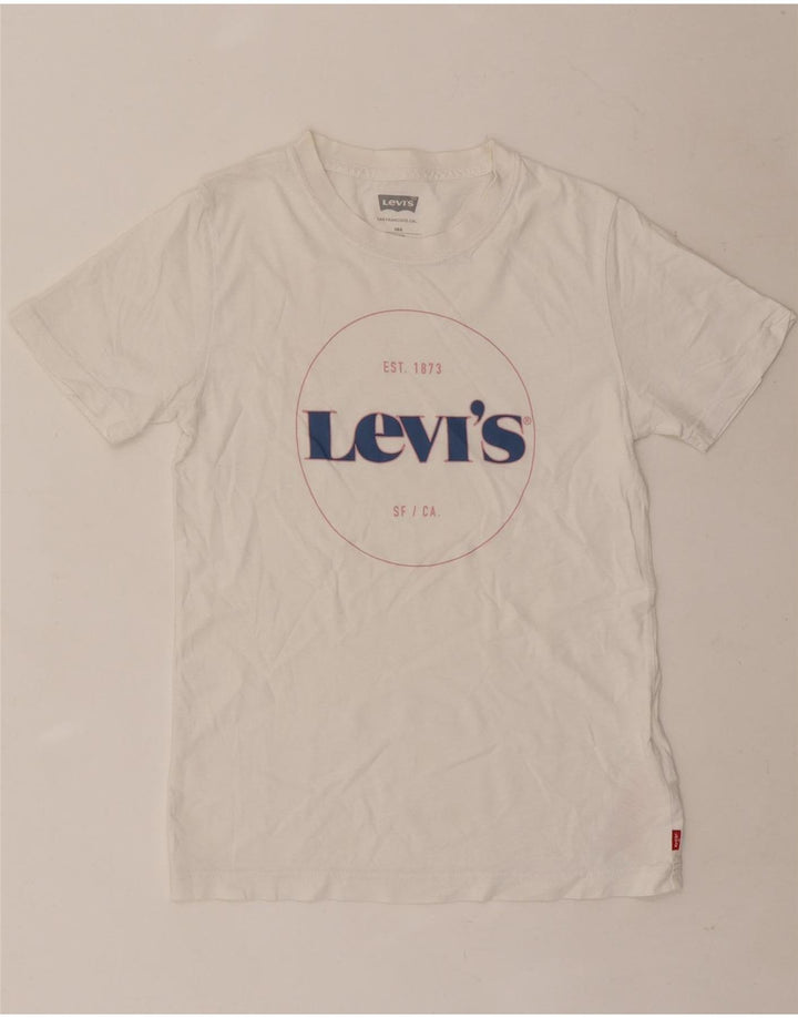 Chłopięcy T-shirt z grafiką Levi's, 13-14 lat, biała bawełna