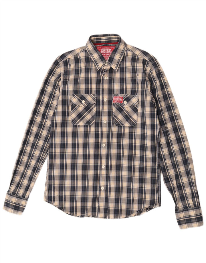 Koszula męska Superdry, bawełniana, w dużą niebieską kratkę