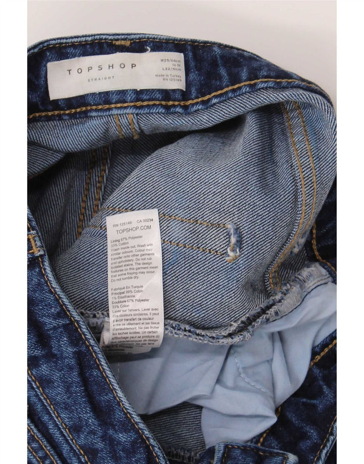 Damskie proste dżinsy Topshop W25 L26 Niebieskie bawełniane