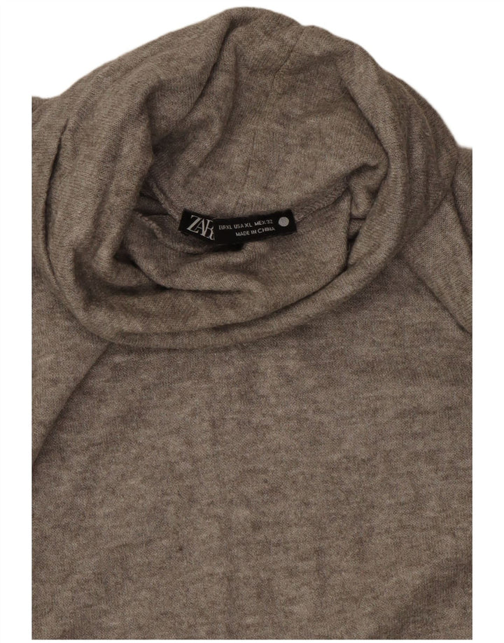 Damski top z długim rękawem Zara UK 18 XL, szary