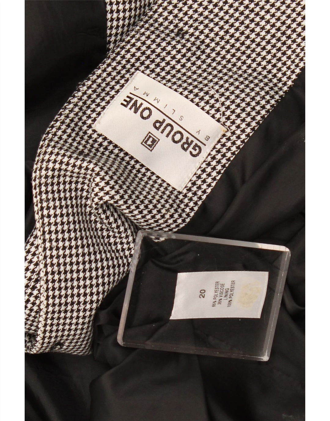 Damska kurtka bomberka w stylu vintage UK 20 2XL Czarny poliester w pepitkę