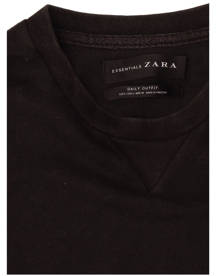 Męski sweter Zara, mały, czarny, bawełniany