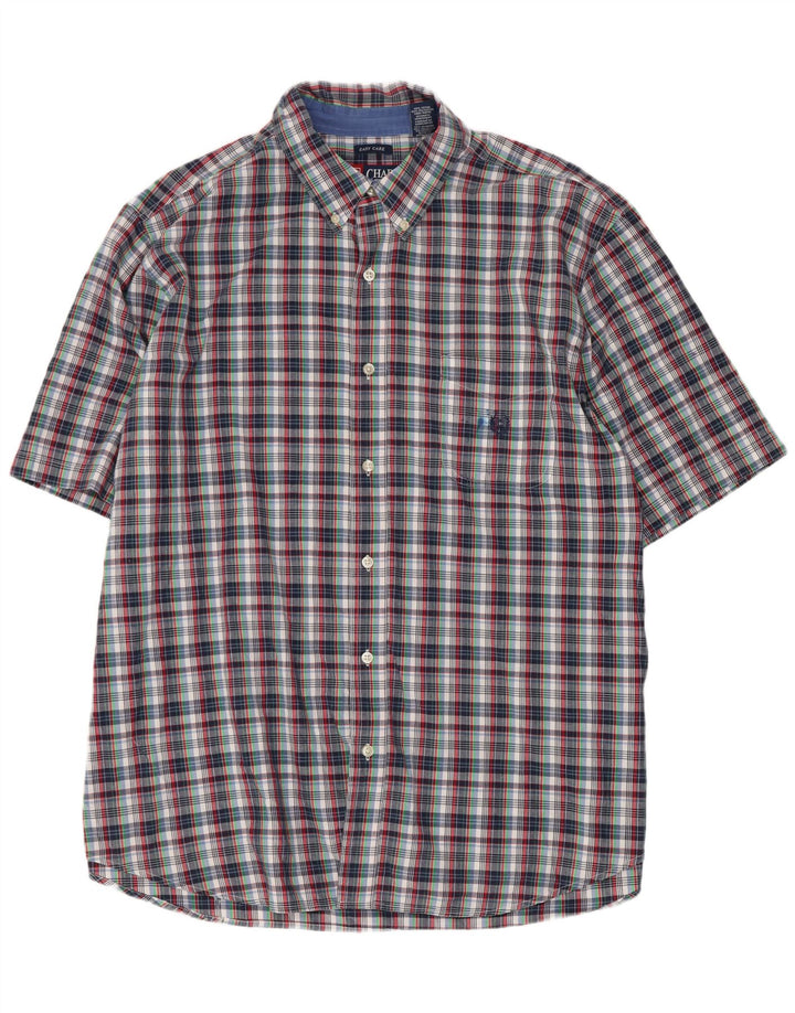 Męska koszula z krótkim rękawem Chaps Easy Care, 2XL, wielobarwna, bawełniana krata